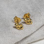 St Ives Gold Plated Knot Stud Earrings, thumbnail 1 of 5