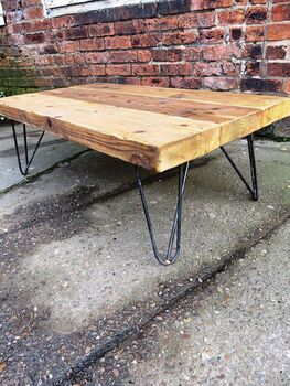 Industrial Reclaimed Hairpin Coffee Table Tv Unit 146, 3 of 5