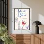 A4 Oysters And Wine Print Let's Eat Oysters And Drink Wine, thumbnail 2 of 5