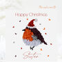 Christmas Sister Robin Santa's Hat Butterfly Card, thumbnail 1 of 12