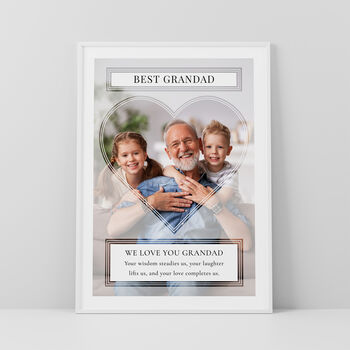 Best Grandad Personalised Photo Print Wall Art Gift For Grandad, 4 of 5