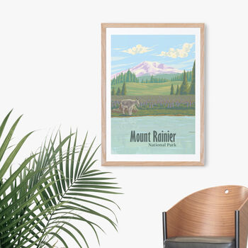 Mount Rainier National Park USA Travel Poster Art Print, 4 of 8