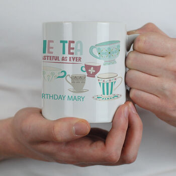 Personalised Nine Tea Tea Mug 90th Birthday Gift, 6 of 6
