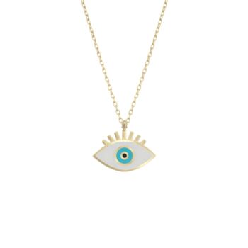 Sterling Silver Evil Eye Eyelash Necklace, 3 of 5
