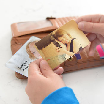 Personalised Wallet Or Purse Metal Photo Cards, 2 of 7