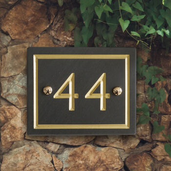 Engraved Slate House Number With Border, Style Options, 2 of 4