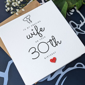 30th Birthday Card For Special Wife, Personalised Card, 3 of 4