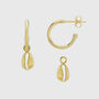 Manhattan Moka Gold Plated Shell Hoop Earrings, thumbnail 4 of 5