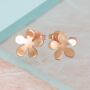Blossom Gold Plated Silver Stud Earrings, thumbnail 2 of 7