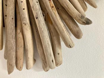 42cm Driftwood Starburst Mirror Wall Décor Coastal Gift, 4 of 8