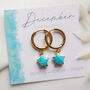 Turquoise Star Hoop Earrings, thumbnail 3 of 10