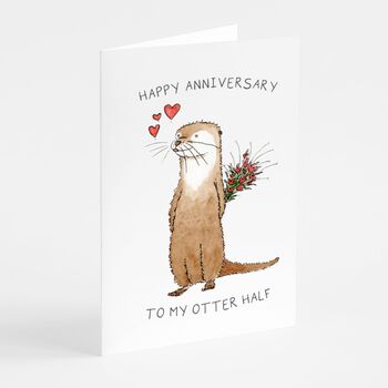 'To My Otter Half' Otter Anniversary Card, 3 of 5