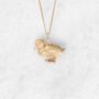 Tiny Duckling Necklace In 18ct Gold Plated Silver, thumbnail 2 of 12