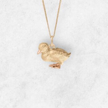 Tiny Duckling Necklace In 18ct Gold Plated Silver, 2 of 12