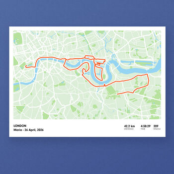 Any Marathon, Personalised Map Print, 3 of 4