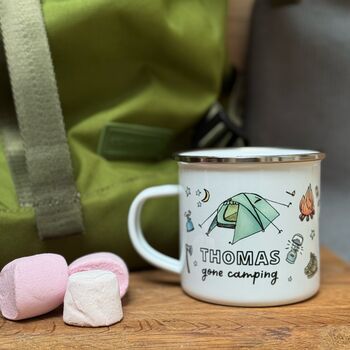 Camping Tin Mug With Watercolour Illustrations, 6 of 11