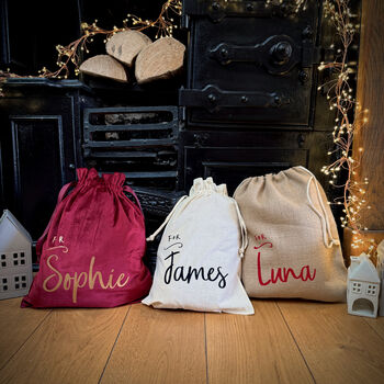 Personalised For Name Christmas Eve Sack Or Stocking, 7 of 7