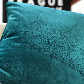 Velvet Personalised Map Cushion, 11 of 12