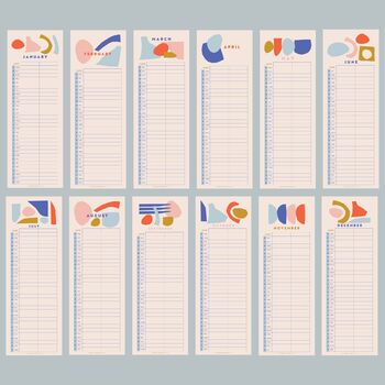 2024 Couples Calendar | Abstract Shapes | Two Columns, 7 of 9
