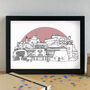 Jersey Skyline Travel Art Print Unframed, thumbnail 1 of 6