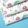 Unicorns And Doughnuts Wrapping Paper, Gift Wrap, thumbnail 1 of 4