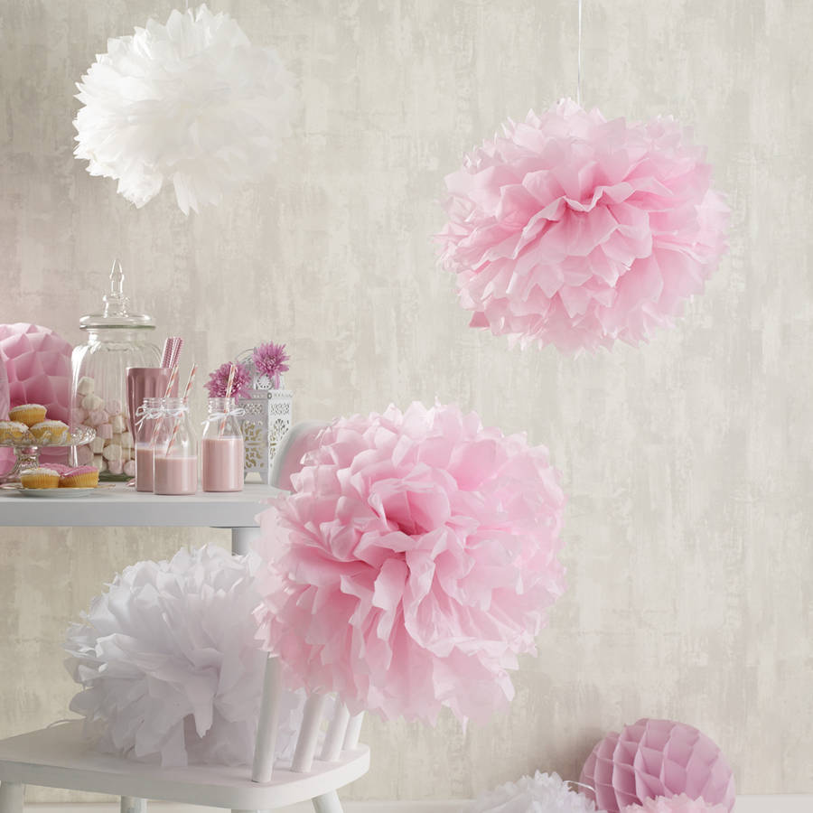 Pink Pom Pom Paper Party Decorations By Lights4fun | notonthehighstreet.com