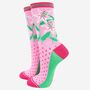 Women's Bamboo Socks Pink Lily, thumbnail 2 of 4