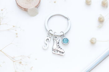 Ice Skating Personalised Keyring Ice Skate Gift, 2 of 7