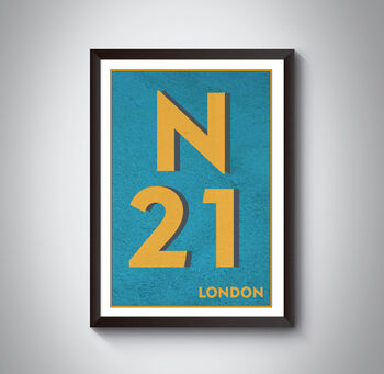 N21 Enfield London Postcode Typography Print, 6 of 12