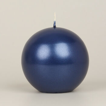 G Decor Grace Blue Metallic Shine Pillar Candles, 3 of 6