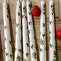 Hand Painted Pair Of Strawberry Taper Candles, thumbnail 2 of 5