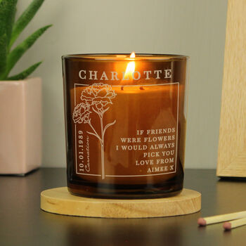 Birthday Gift For Her Birth Month Flowers Candle, 2 of 12