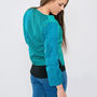 Emerald Green Pure Silk Hand Stitched Ladies Jacket, thumbnail 3 of 6