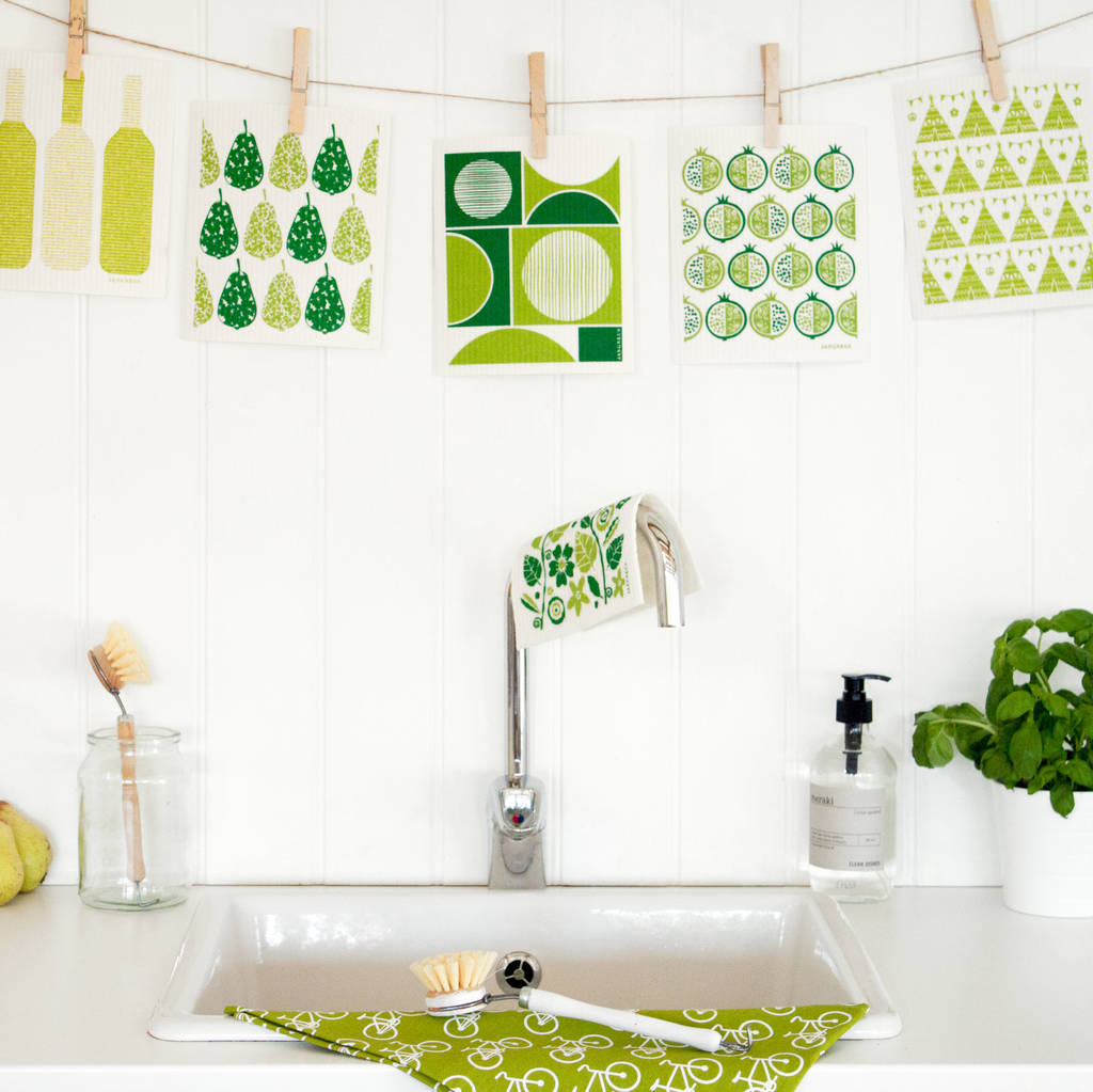Set Of Green Dishcloths By Jangneus