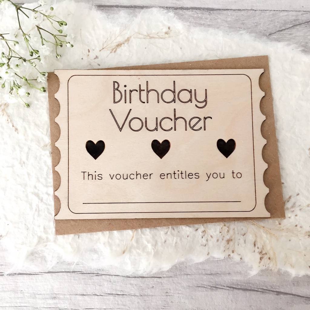  birthday Voucher Wooden Card By Jayne Tapp Design 