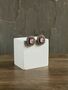 Amy Pink And Cz Oversized Studs, thumbnail 2 of 6