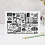 Manchester Black And White Illustrated Greeting Card, thumbnail 3 of 6