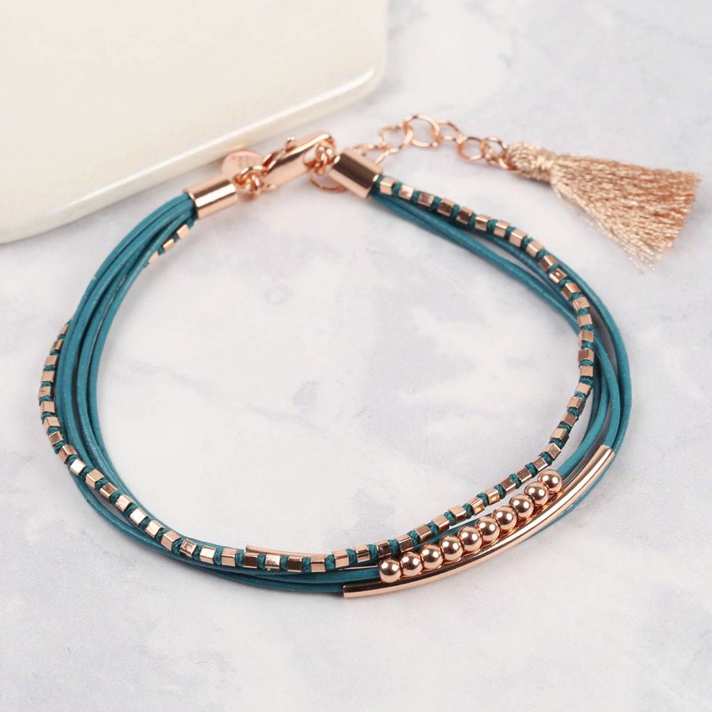 Layered Bead And Leather Bracelet By Lisa Angel | notonthehighstreet.com