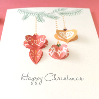 Personalised Happy Christmas 3D Decorations Card, 2 of 7