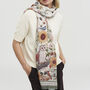 Ivory Botanical Large Rectangle Scarf, thumbnail 2 of 5