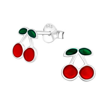 Cherry Sterling Silver Earrings, 3 of 5