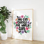 You Can Change The World Girl Positivity Print, thumbnail 1 of 4