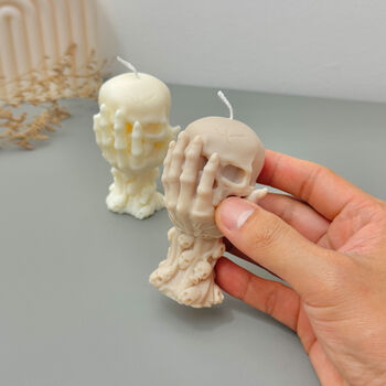 Gothic Skull In Hand Candle Halloween Decoration, 5 of 10