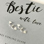 Best Friend Love Heart Ear Climber Silver Studs, thumbnail 1 of 5