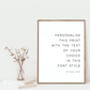 Personalised Custom Text Quote Song Art Print, thumbnail 1 of 8