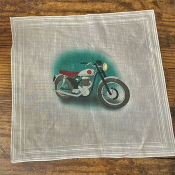 Set Of Four Handkerchiefs With Classic Motorbikes, 7 of 10