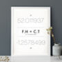 The Coordinates Of Us Personalised Print, thumbnail 5 of 8