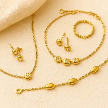 Tiny Diamond Nugget Stud Earrings, 4 of 5