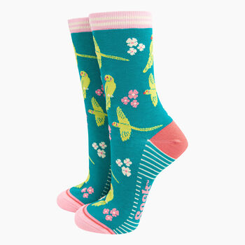 Pandas Parakeets Jungle Animals Women's Bamboo Socks Gift Box, 3 of 4