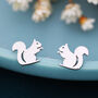 Sterling Silver Squirrel Stud Earrings, thumbnail 1 of 12